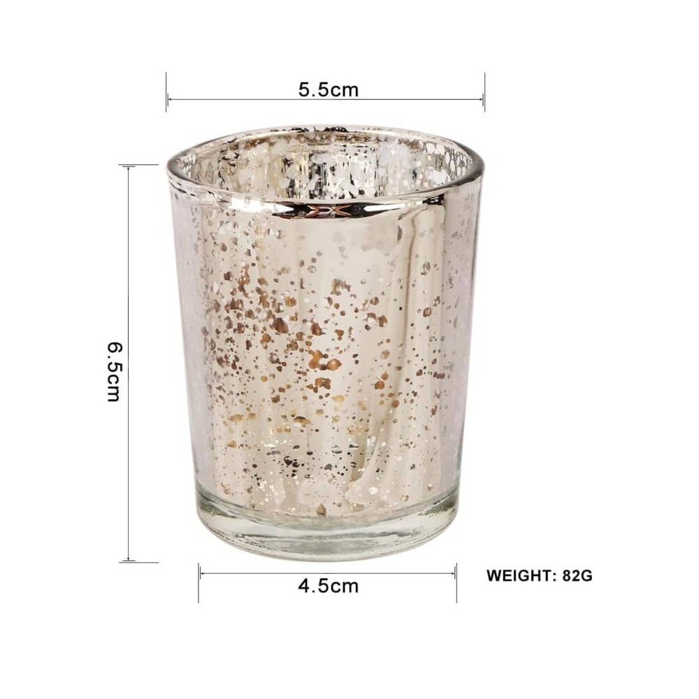 Silver Mercury Glass Tea Light Holders Set of 6 - - Picture 3 of 8